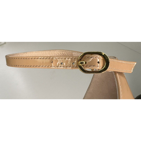 Stuart Weitzman Amelina Golden Chain Block Heel Sandals Size 11B Ankle Strap - Picture 12 of 12